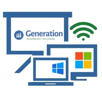 Wallpaper Generation Technology Solutions Graphic of computer screens each with different wallpaper